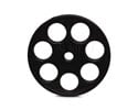 IRUBOEZH25-Olympic Plate,Holes,Rubber,25 lbs(black)
