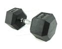 MCAR45-Hex Dumbbell, Rubber Coated,Blk, 45lb 