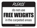 GP020-Free Weights/Carpet Area Sign, 9"x12"